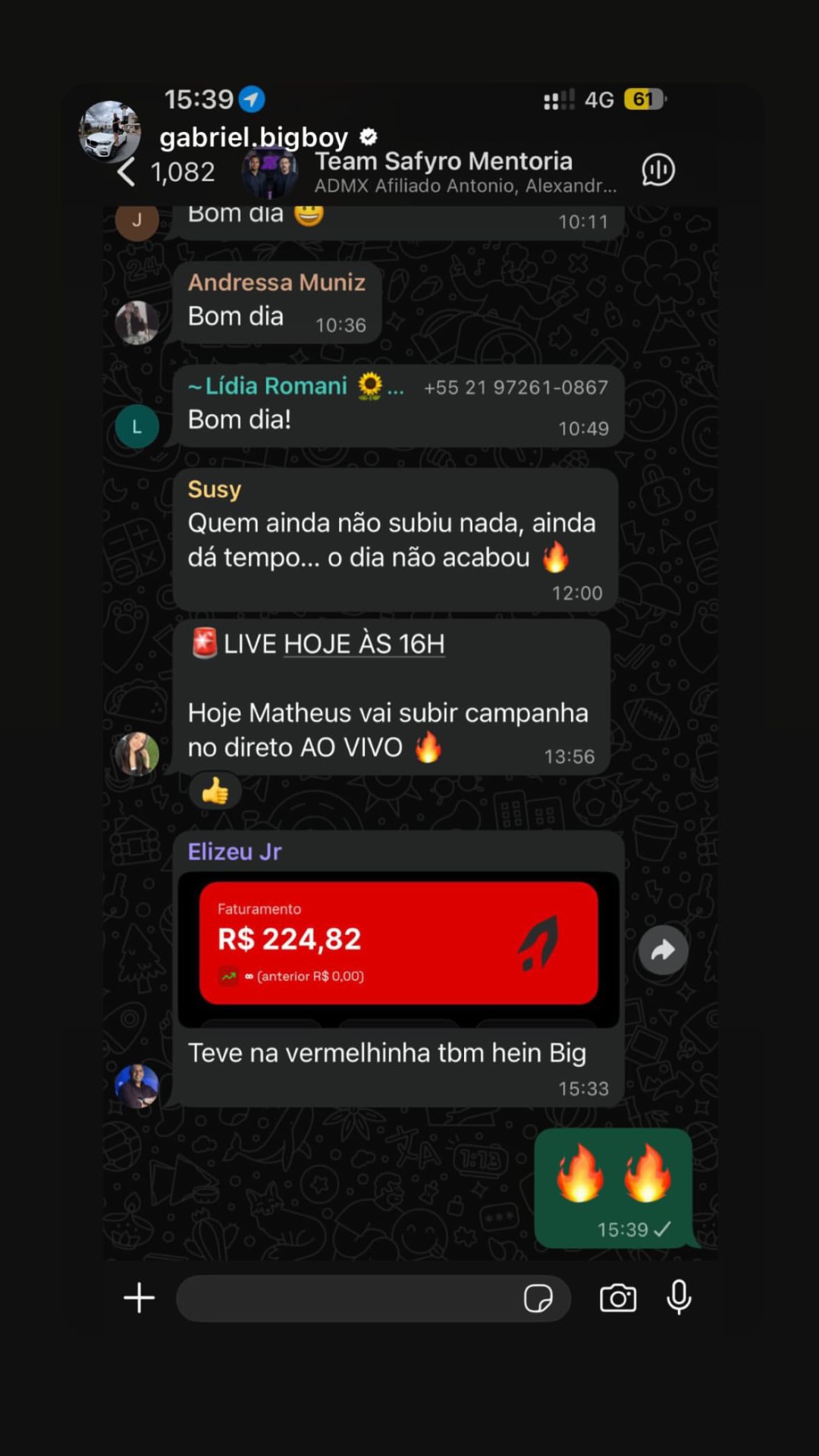 Resultado real aluno Safyro 1
