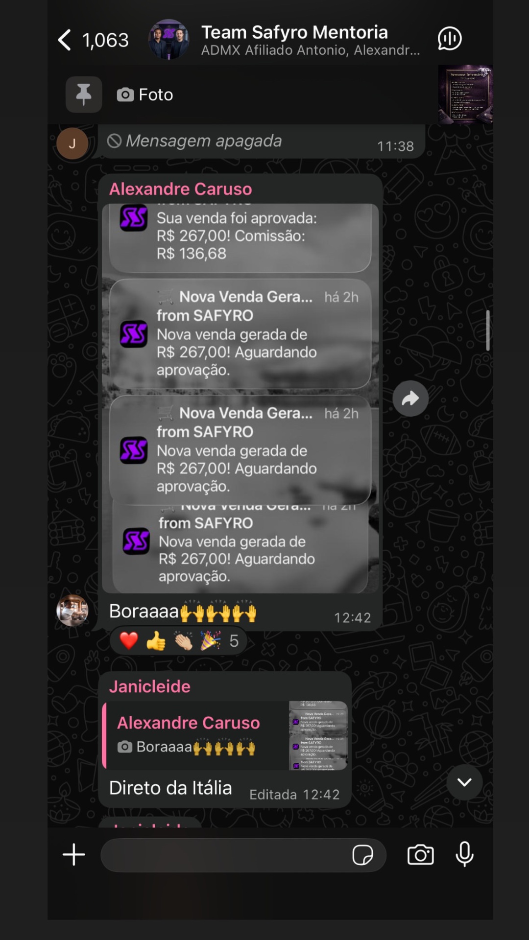Resultado real aluno Safyro 4